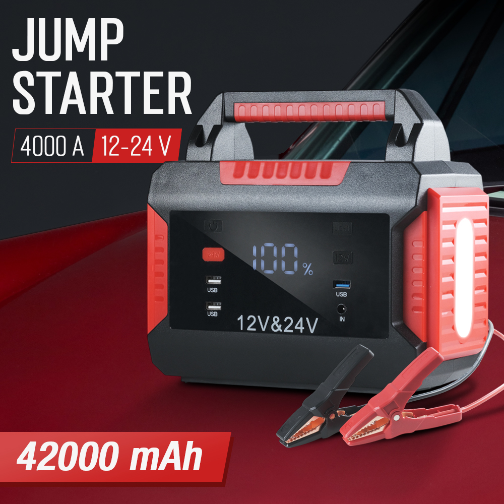 ZUIDID Car Jump Starter 12V 24V 42000mAh Triple USB - R30