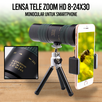 APEXEL Lensa Kamera Smartphone Telephoto Zoom HD 8-24X30 Monocular - APL-8-24X30
