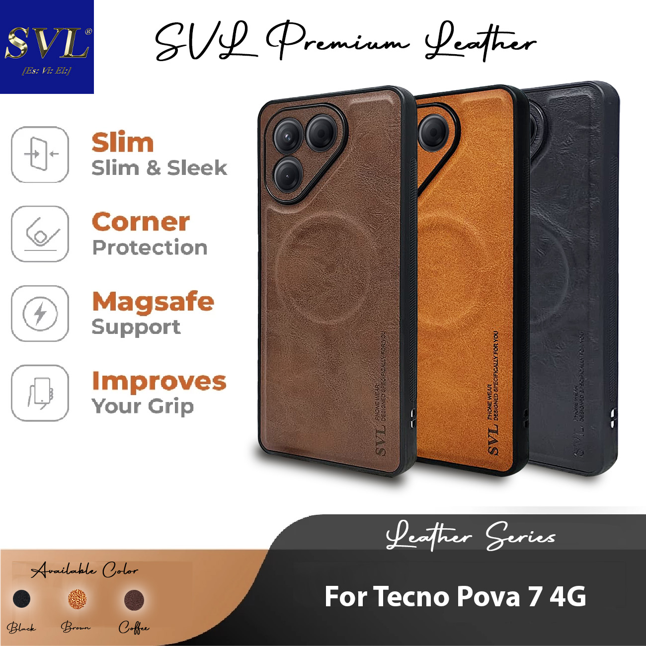 Tecno Pova 7 Casing Premium SVL Leather Hybrid Case Softcase