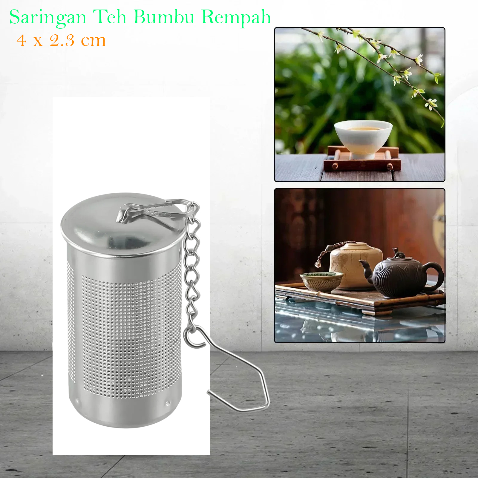 One Two Cups Saringan Teh Bumbu Rempah Stainless Steel Reusable Filter - TK304
