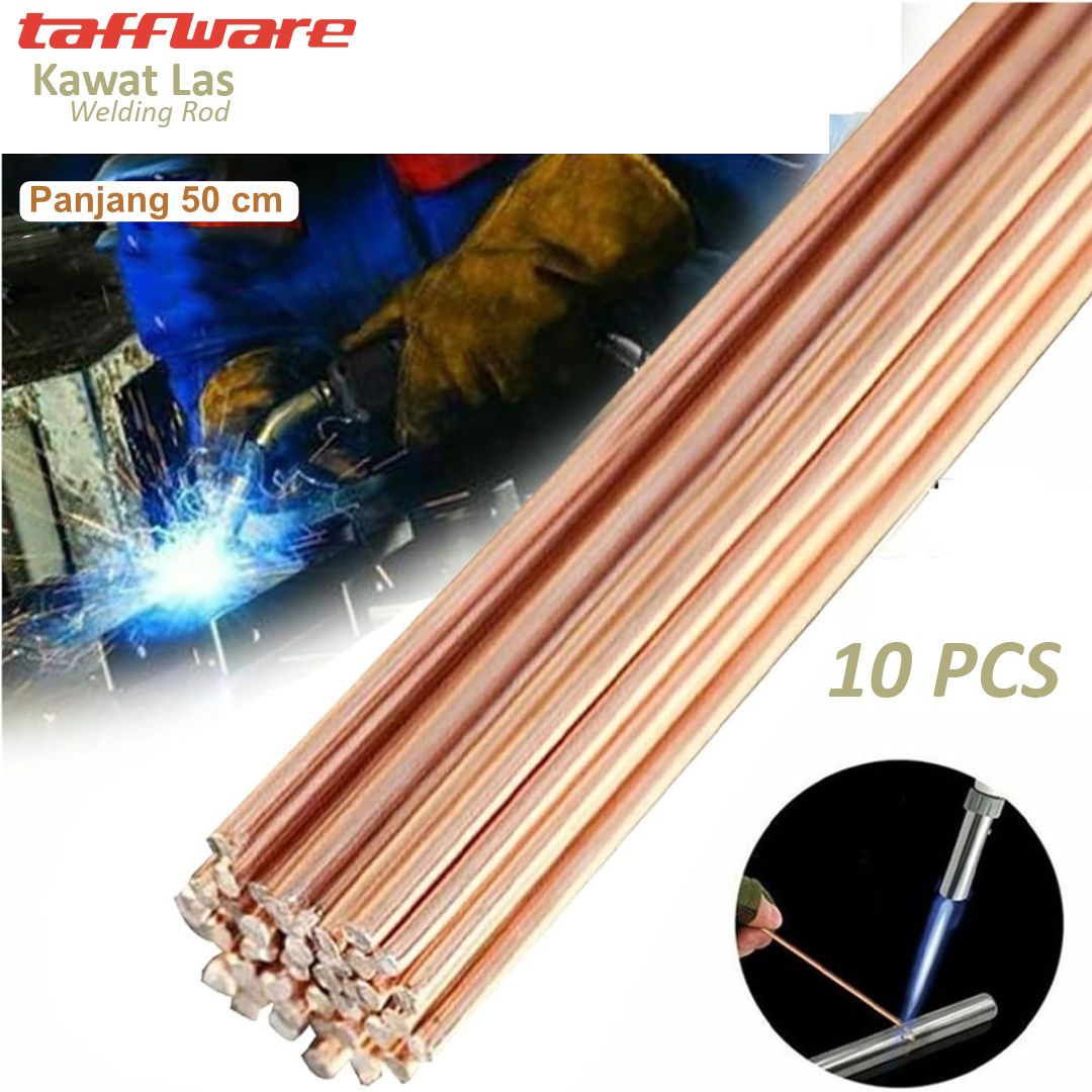 Genic Kawat Las Welding Rod Fosfor Tembaga Flat 1.3x3.2mm 50cm 10 PCS - GN2612