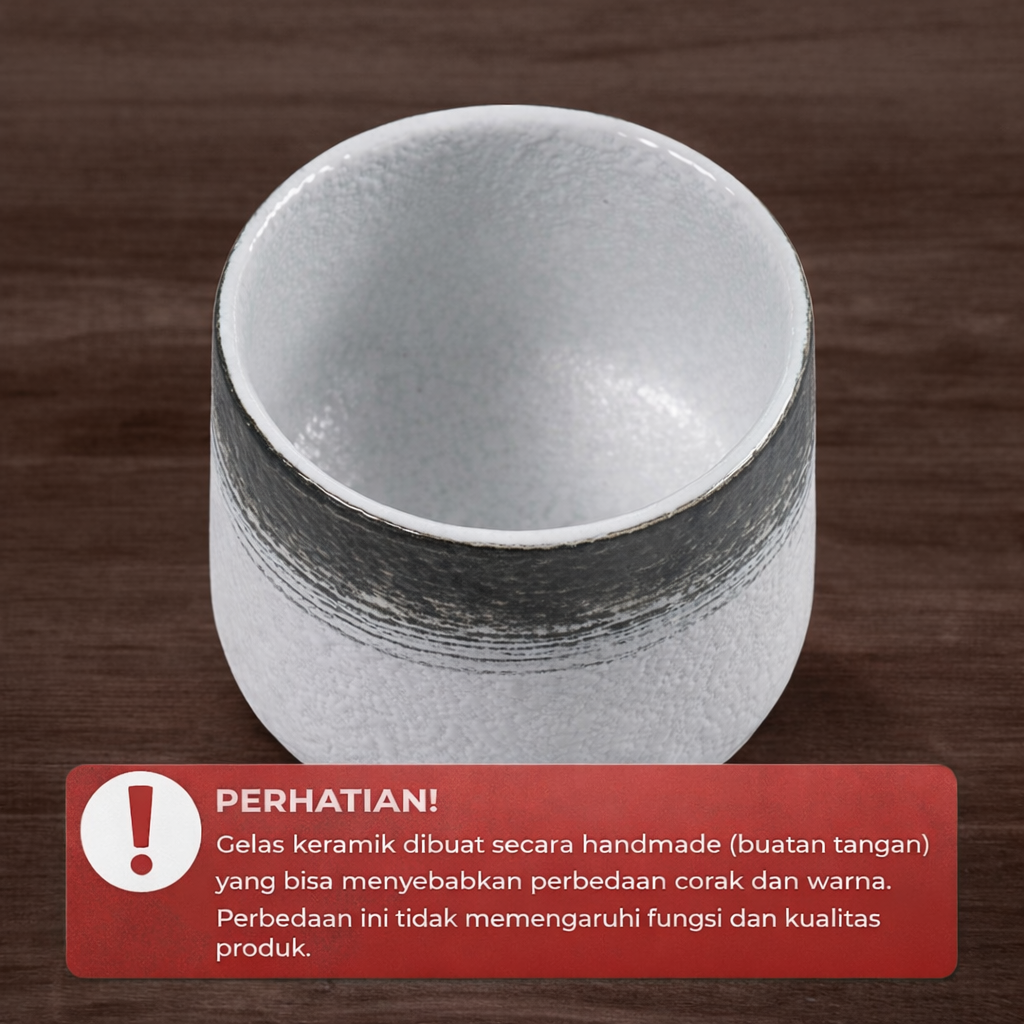 One Two Cups Gelas Keramik Kopi Teh Vintage Japanese Ceramic Cup 200ml - FB014 - Gambar 2