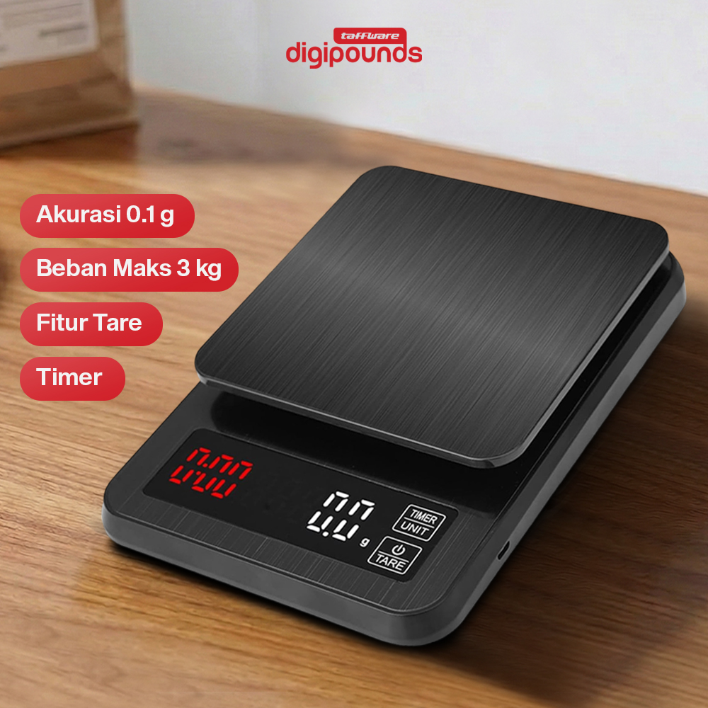 Taffware Digipounds Timbangan Kopi Digital Timer Coffee Scale - TSC3/5/10