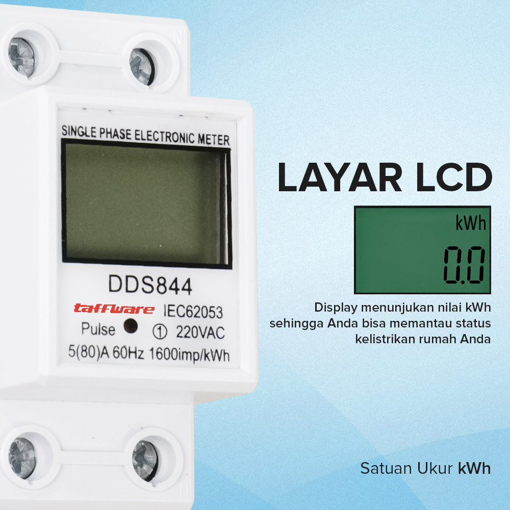 DIANQI Meteran Listrik Digital Din Rail kWh Meter Single-Phase 220 V - DDS844