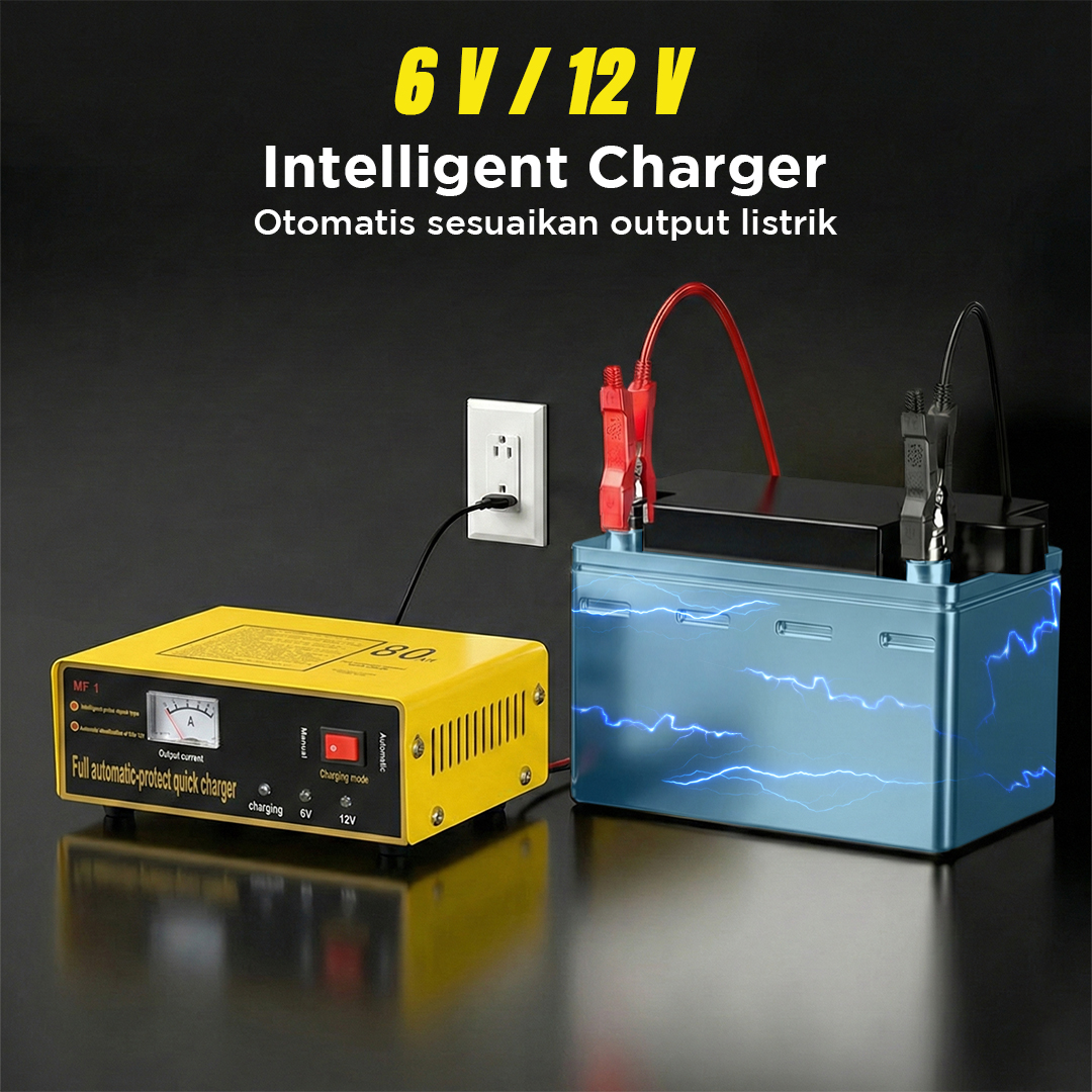 UrbanRoad Charger Aki Mobil Motor Intelligent Battery Charger 6V/12V - MF1