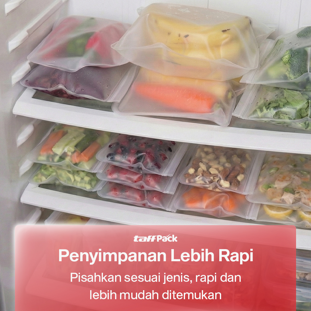 TaffPACK Kantong Plastik Organizer Makanan Silikon Food Bag Ziplock - B0271