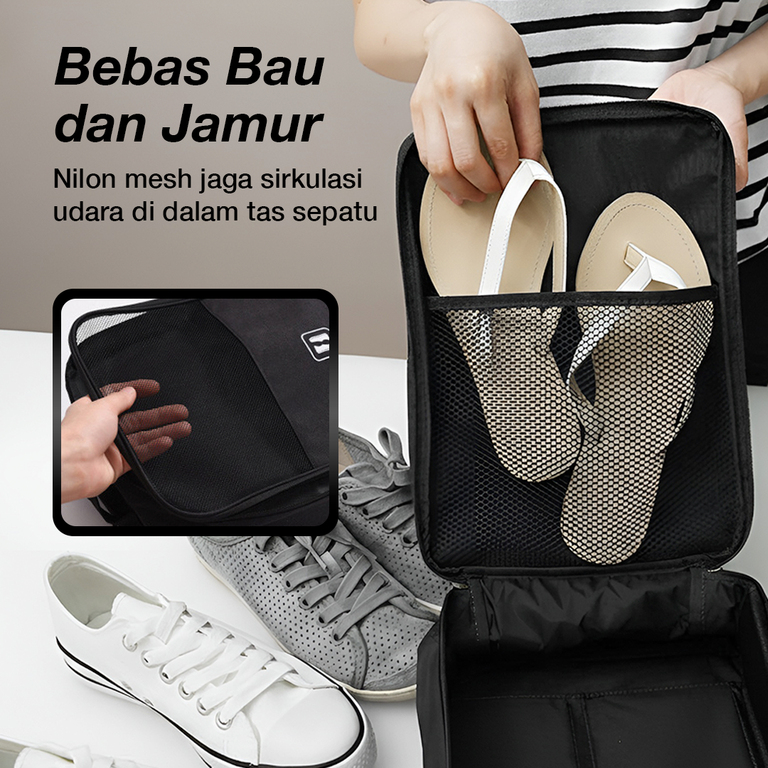 Ishiline Tas Sepatu Olahraga Organizer Waterproof Travel Shoes Bag - S-041