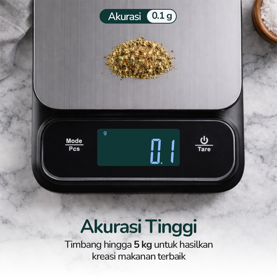 HOKANG Timbangan Dapur Mini Digital Scale Waterproof 5kg 0.1g - K10