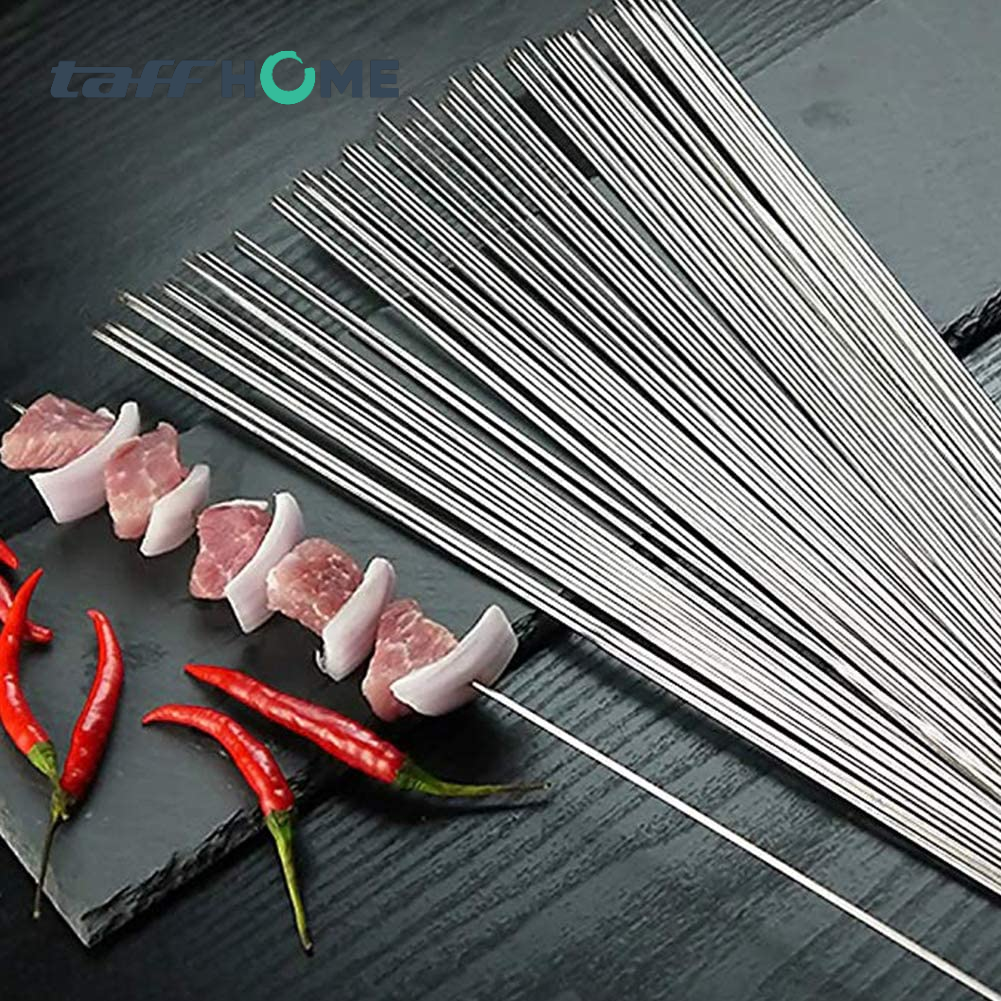 TaffHOME Alat Tusuk Sate BBQ Reusable Stain 33cm 100 PCS - Miao-480