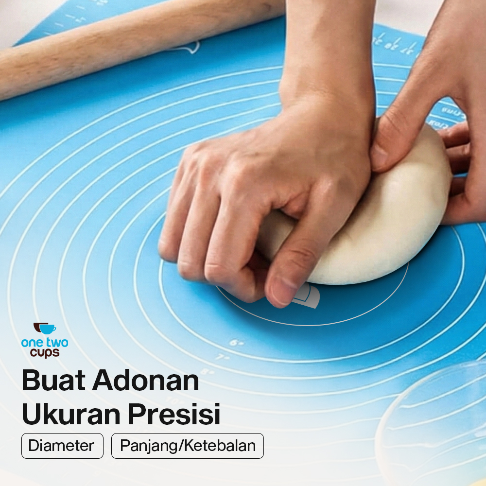 One Two Cups Alas Adonan Kue Fondant Silikon Baking Mat Anti Slip - JJ3873