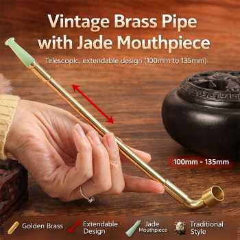 Hookah Pipa Rokok Tembakau Kulingan Teleskopik Moutchpiece Jade 100mm - H-817