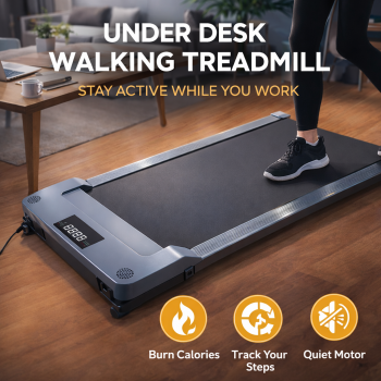 JCTOP Walking Pad Alat Fitness Gym Silent Treadmill 1.25 HP - 390PB