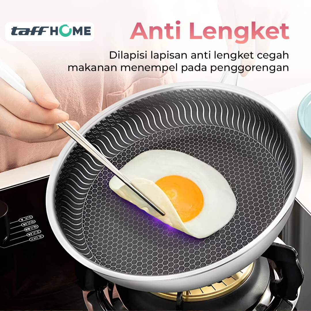 YS Cookware Wajan Penggorengan Frying Pan Stainless Steel Anti Lengket - 316