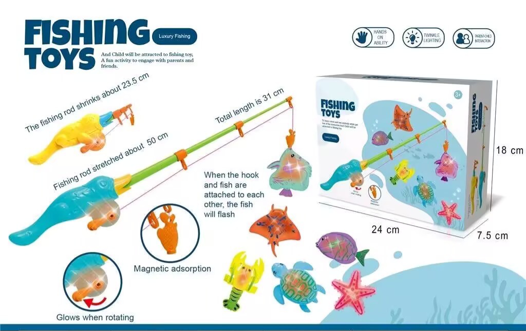 MAINAN PANCINGAN IKAN MAGNET FISHING GAME IKAN LAMPU