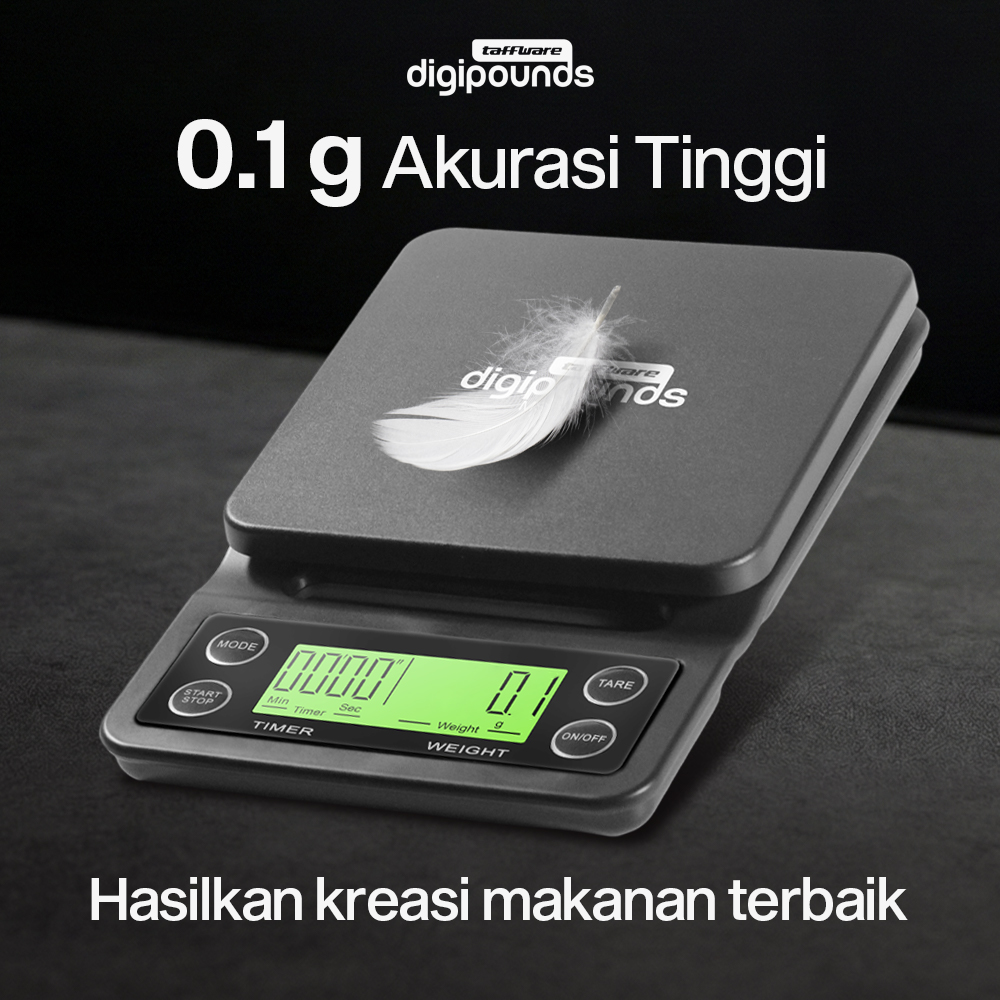 Taffware Digipounds Timbangan Kopi Digital Timer Coffee Scale 5kg 0.1g - MS-K07
