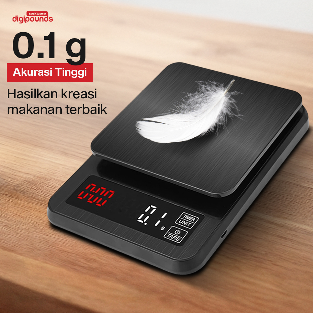 Taffware Digipounds Timbangan Kopi Digital Timer Coffee Scale - TSC3/5/10
