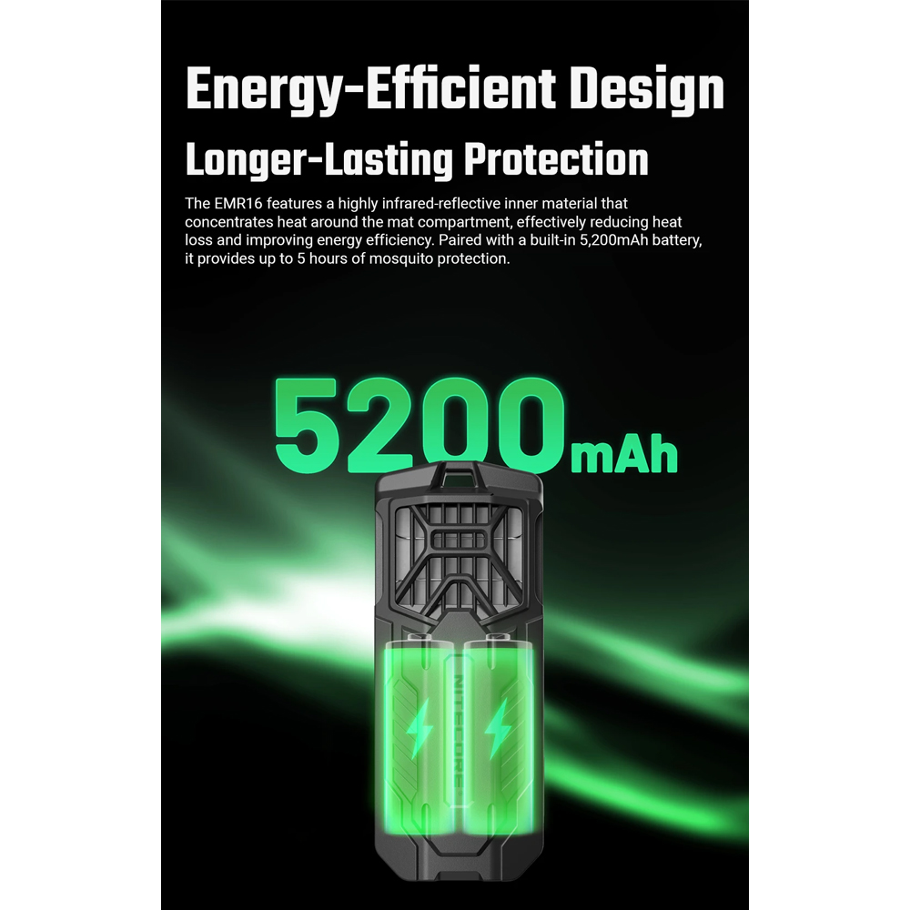 NITECORE Alat Pengusir Nyamuk Elektrik Mosquito Repeller 5200mAh - EMR16