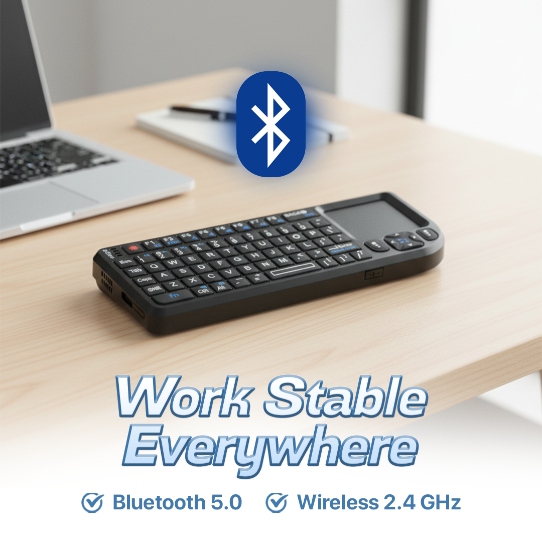 HotLouse Keyboard Wireless 2.4GHz Bluetooth Touchpad and Laser Pointer - RT-MWK02