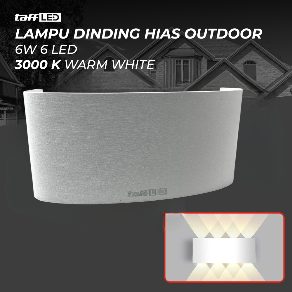 TaffLED Lampu Dinding Hias Outdoor Aluminium 6W 6 LED Warm White - 0092