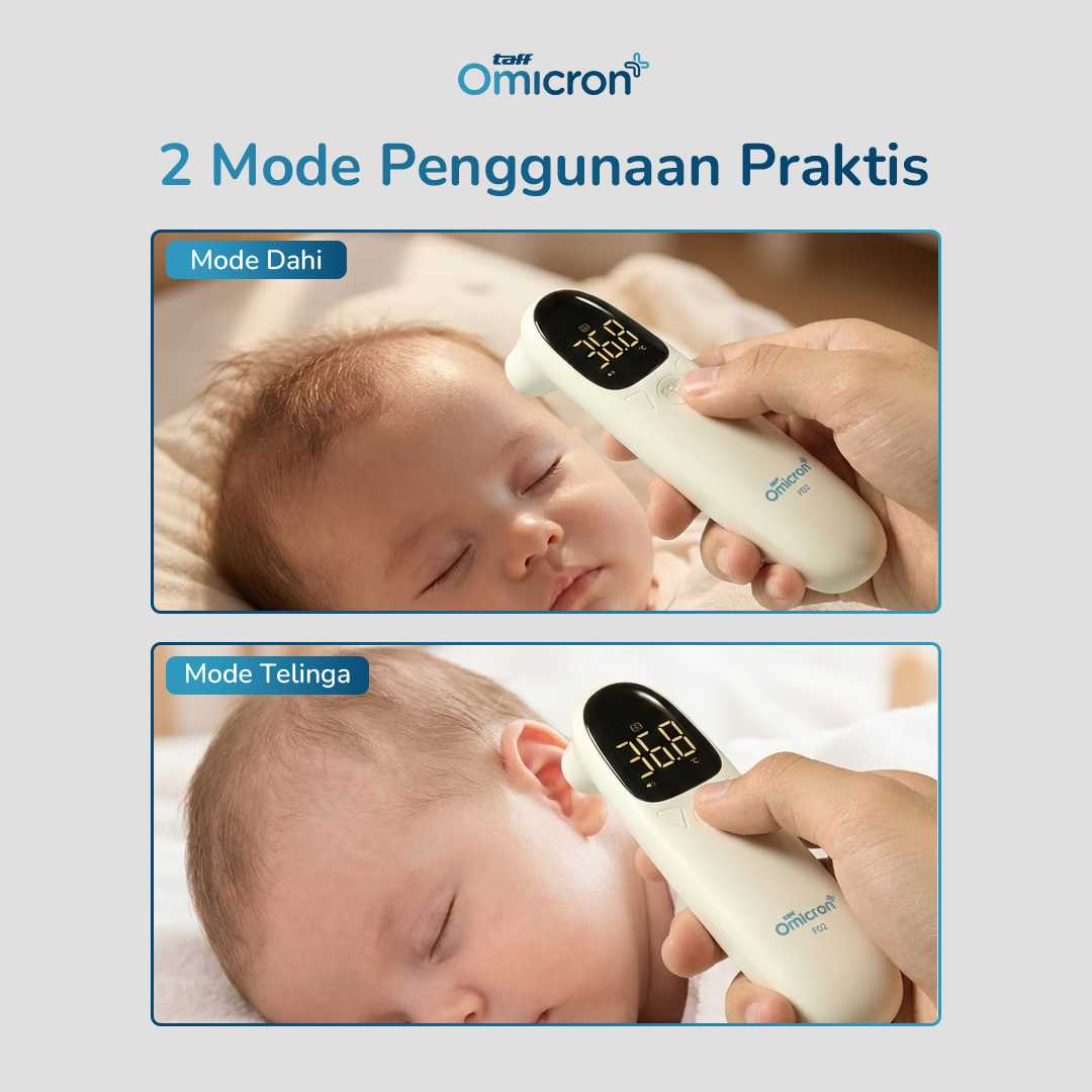 TaffOmicron Termometer Suhu Badan Digital Thermogun Infrared Memory - F02 - Gambar 4