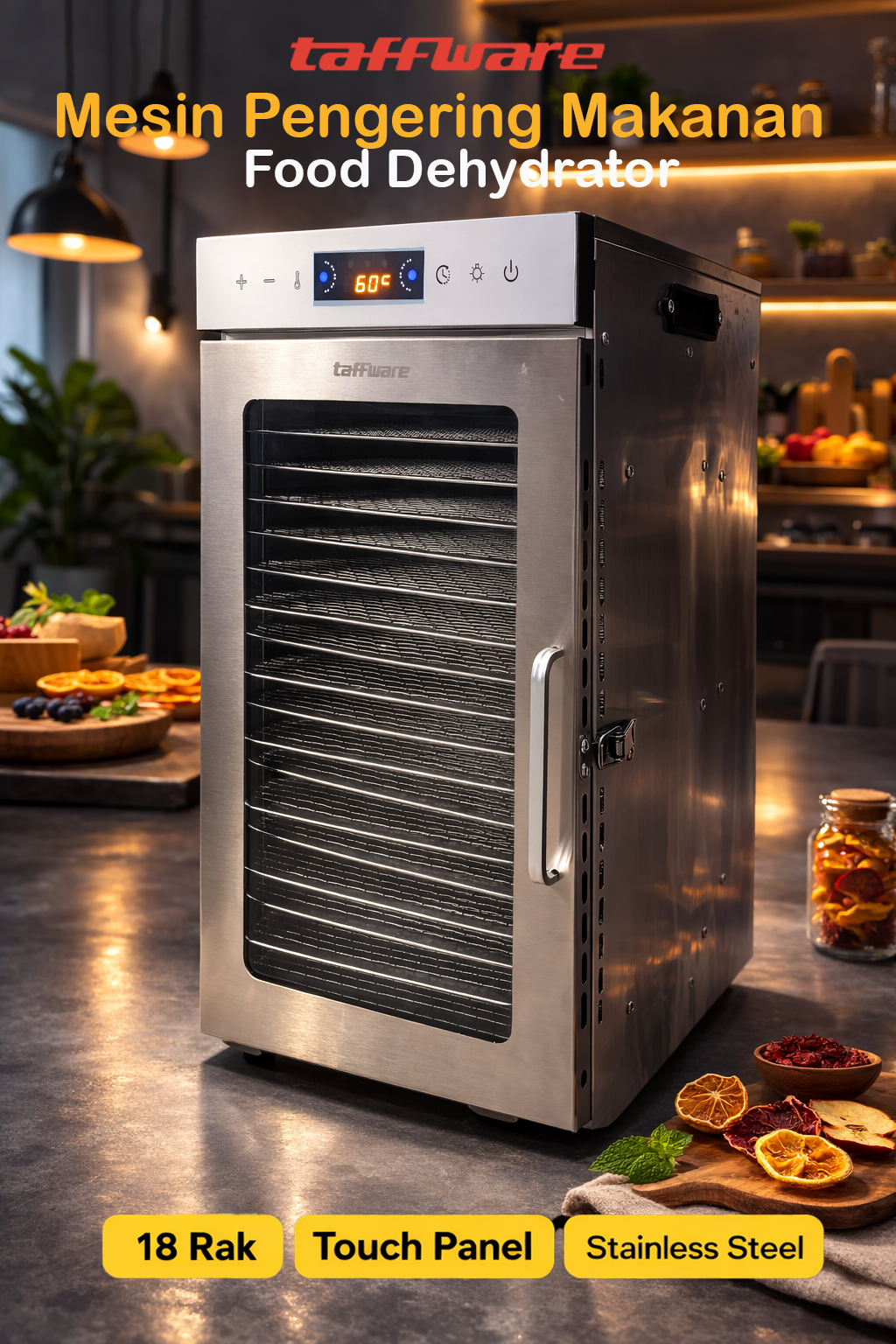 Taffware Mesin Pengering Makanan Food Dehydrator Touch Panel - LT60