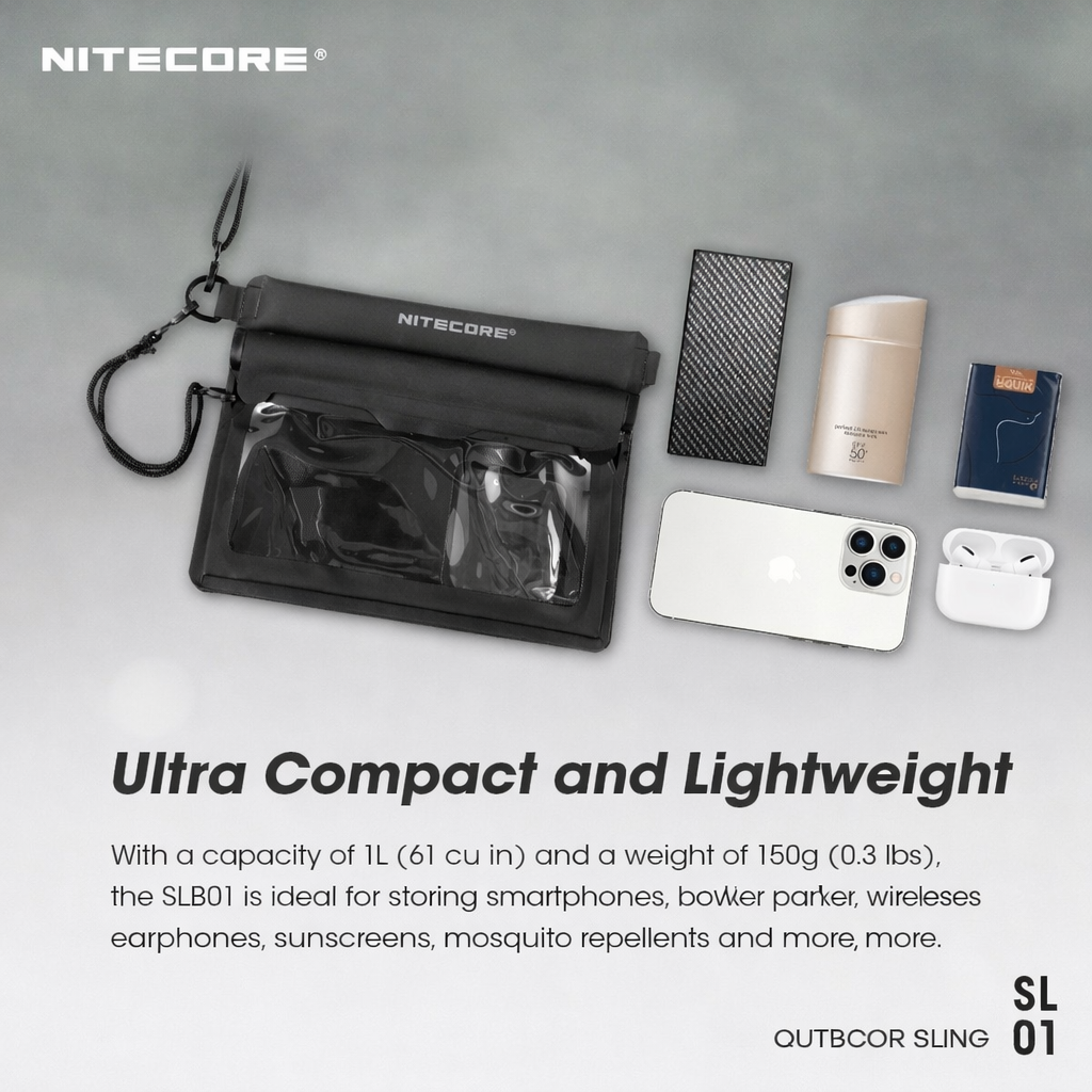 NITECORE Tas Sling Bag Multifungsi Outdoor 2in1 Modular IPX8 PVC 500D - SLB01