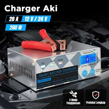 ANJING Charger Aki Mobil Motor Intelligent Battery Charger 12V/24V 20A - AJ-619K