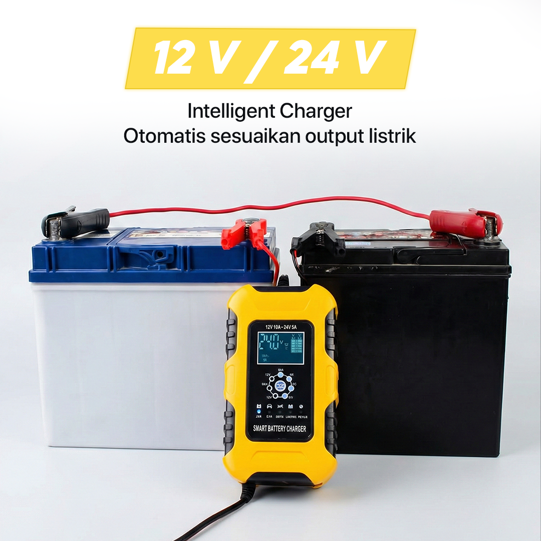 FOXSUR Charger Baterai Aki Mobil Automatic Detection 180AH 12/24V - FBC122410D