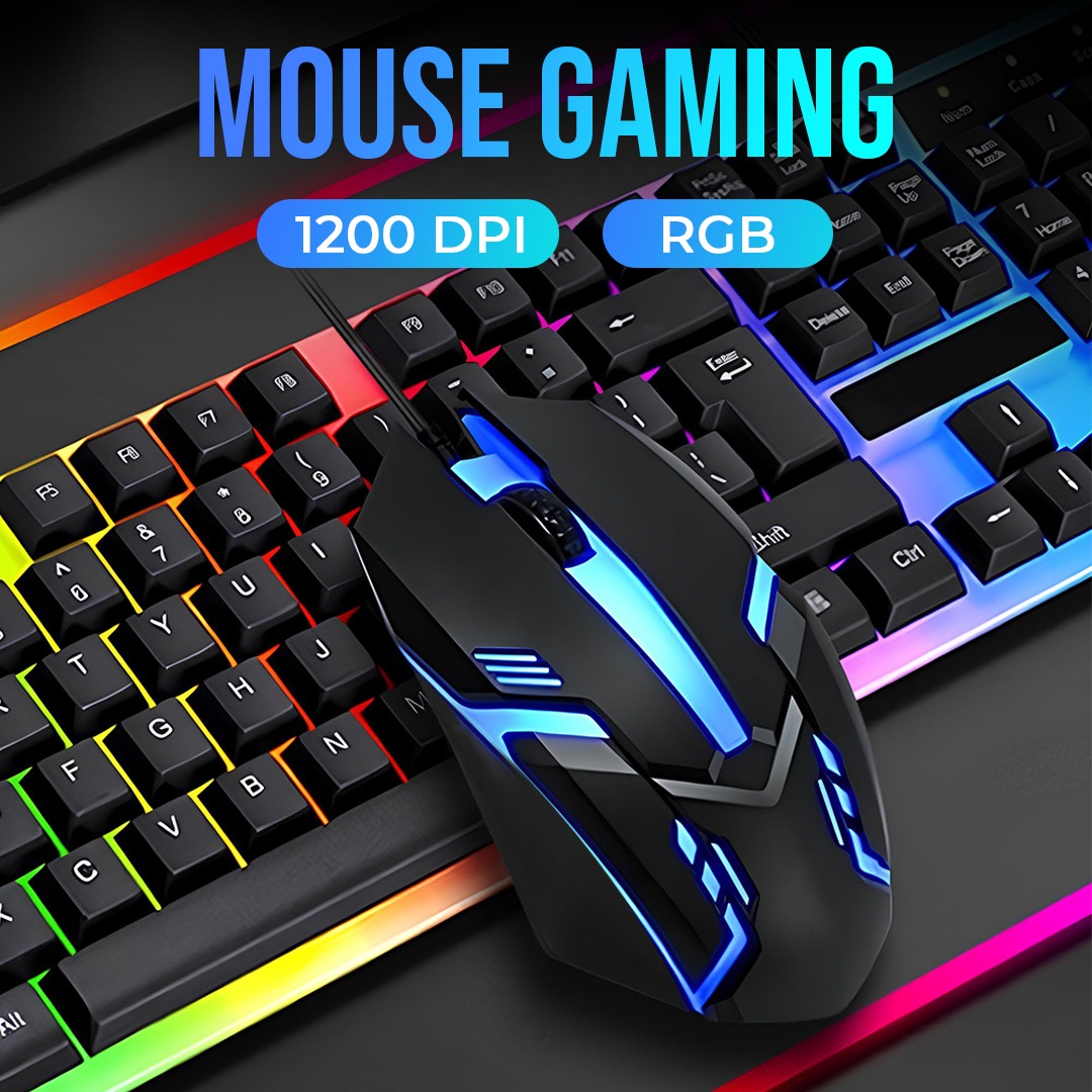Taffware Mouse Gaming Wired RGB LED Optical 3 Key 1200DPI - S028