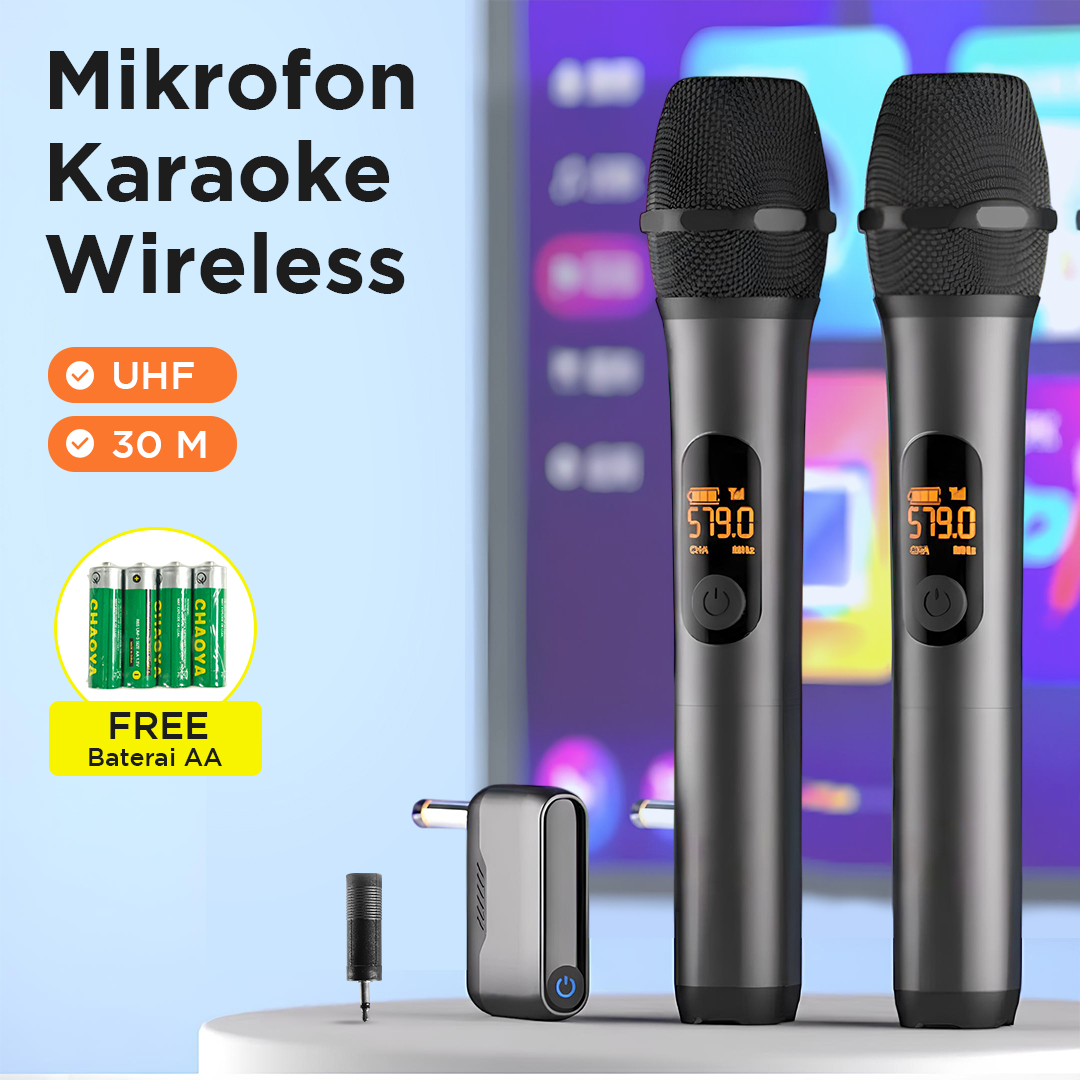 TAVOSOP Mikrofon Karaoke Wireless 2in1 Dynamic Omnipotent Microphone - M23