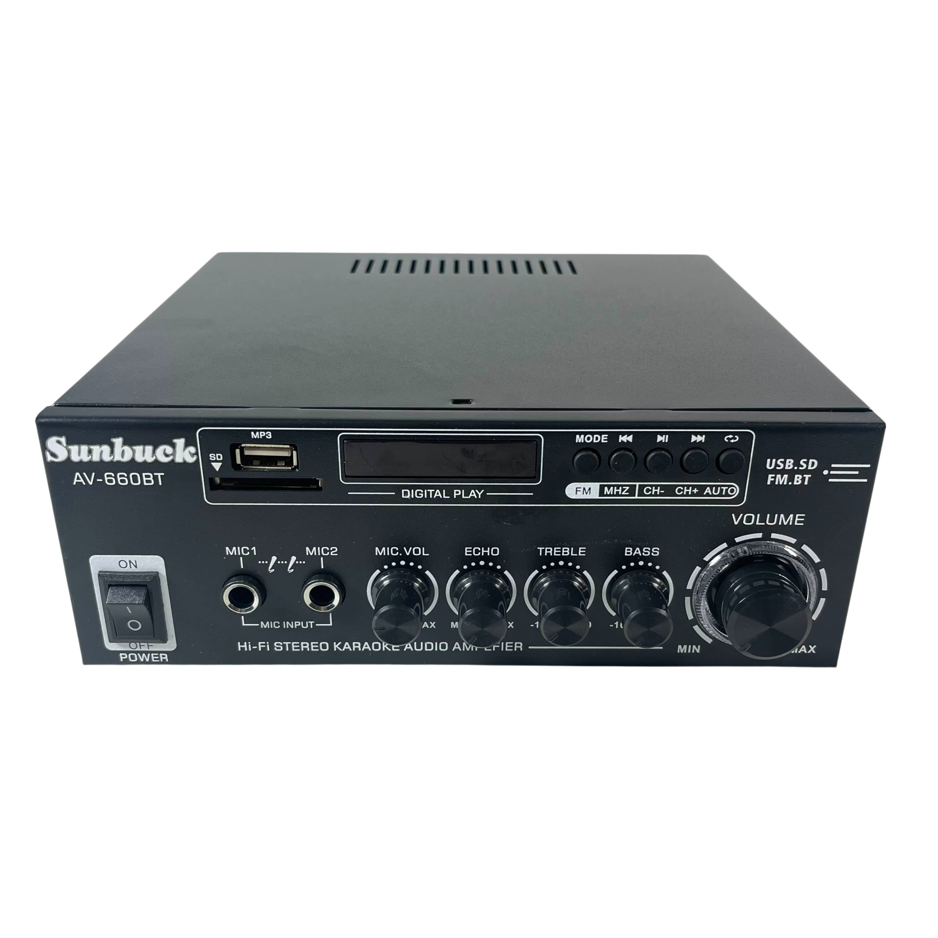 Sunbuck Audio Bluetooth 5.0 DAC Amplifier 2 Ch Remote 2000W - AV-660BT