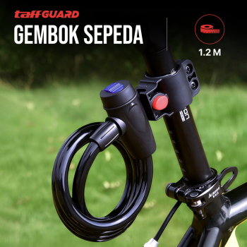 TaffGUARD Kunci Gembok Sepeda Kabel Waterproof Flexible 1.2M - GT20