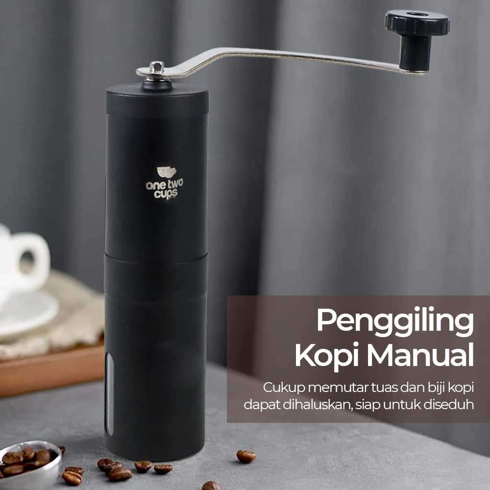One Two Cups Penggiling Biji Kopi Manual Coffee Grinder Adjustable - E810