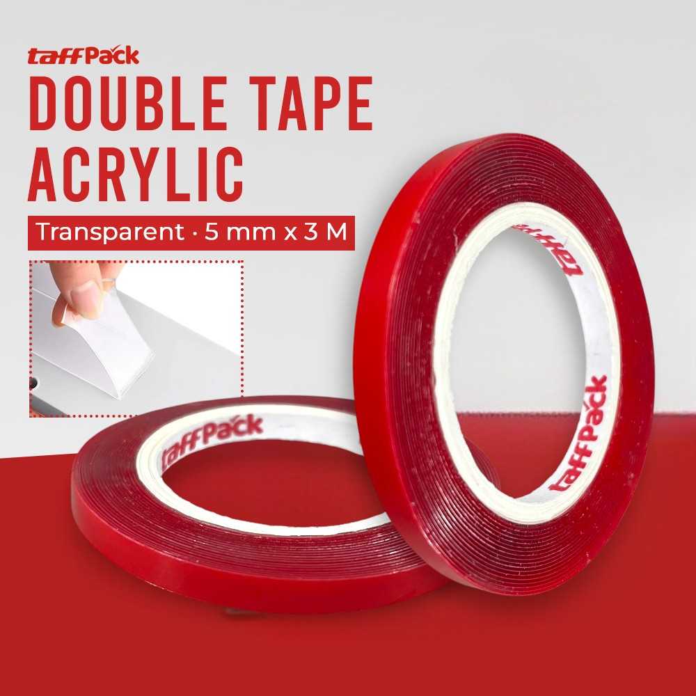 TaffPACK Perekat Double Tape Acrylic Adhesive Transparent Sticker - J4702