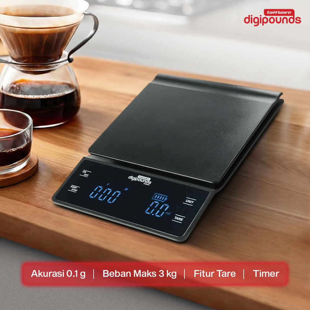 Taffware Digipounds Timbangan Kopi Digital Rechargeable 0.1g 3kg - EK6002