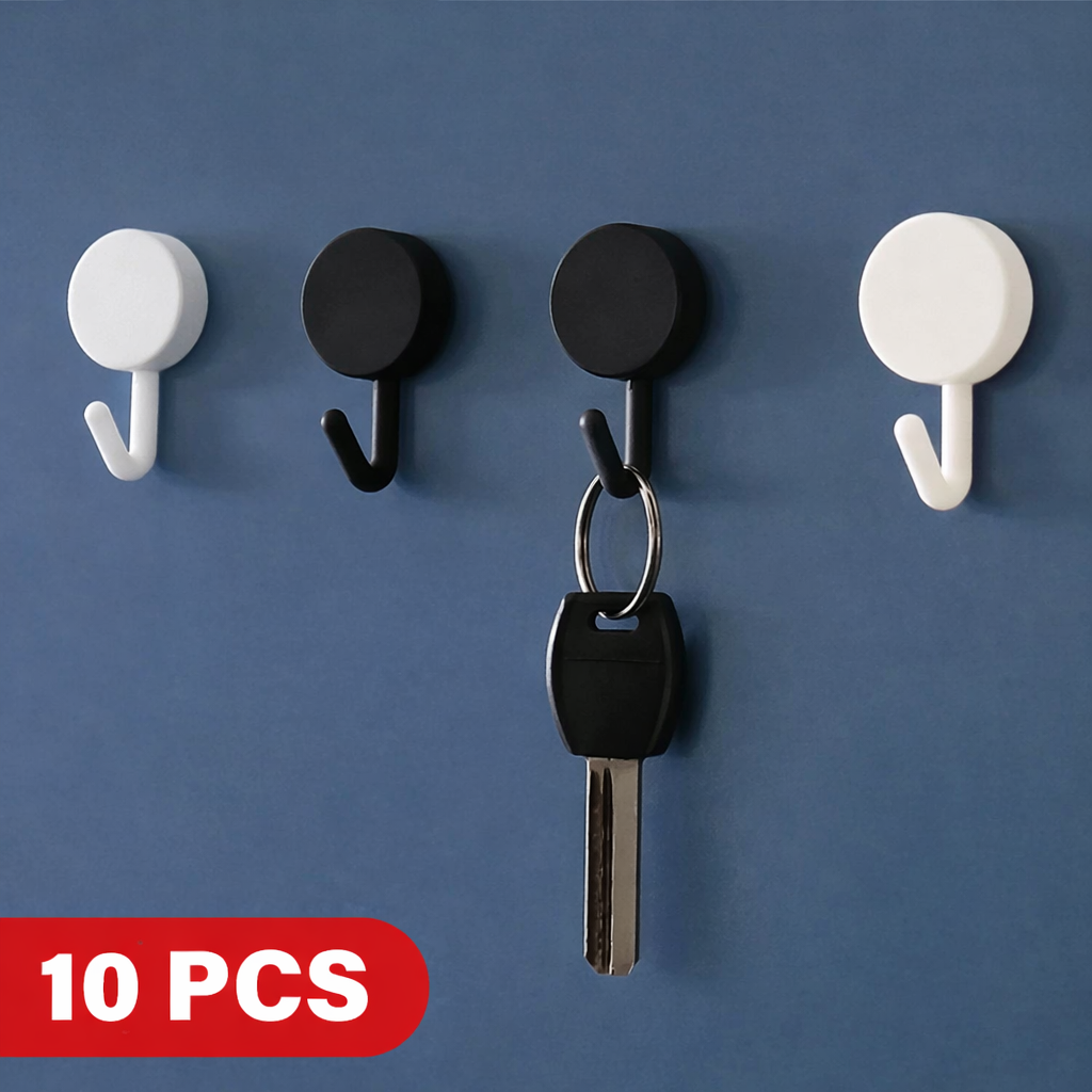 TaffHOME Gantungan Kunci Dinding Hook Wall Hanger Adhesive 10 PCS - ST10