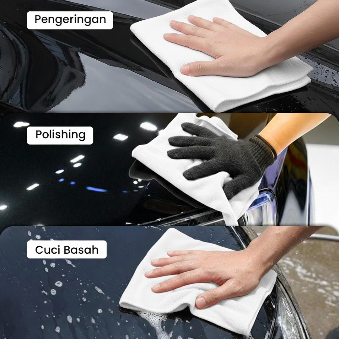 EACHGO Kain Lap Microfiber Pengering Mobil 24x24cm - H-40 - Gambar 6