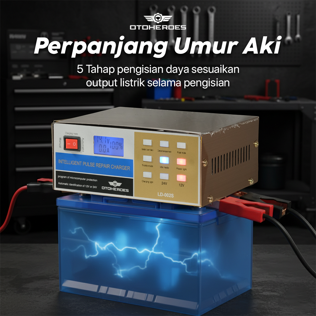 OTOHEROES Charger Aki Mobil Motor Intelligent Battery Charger 12V/24V - LD-002S