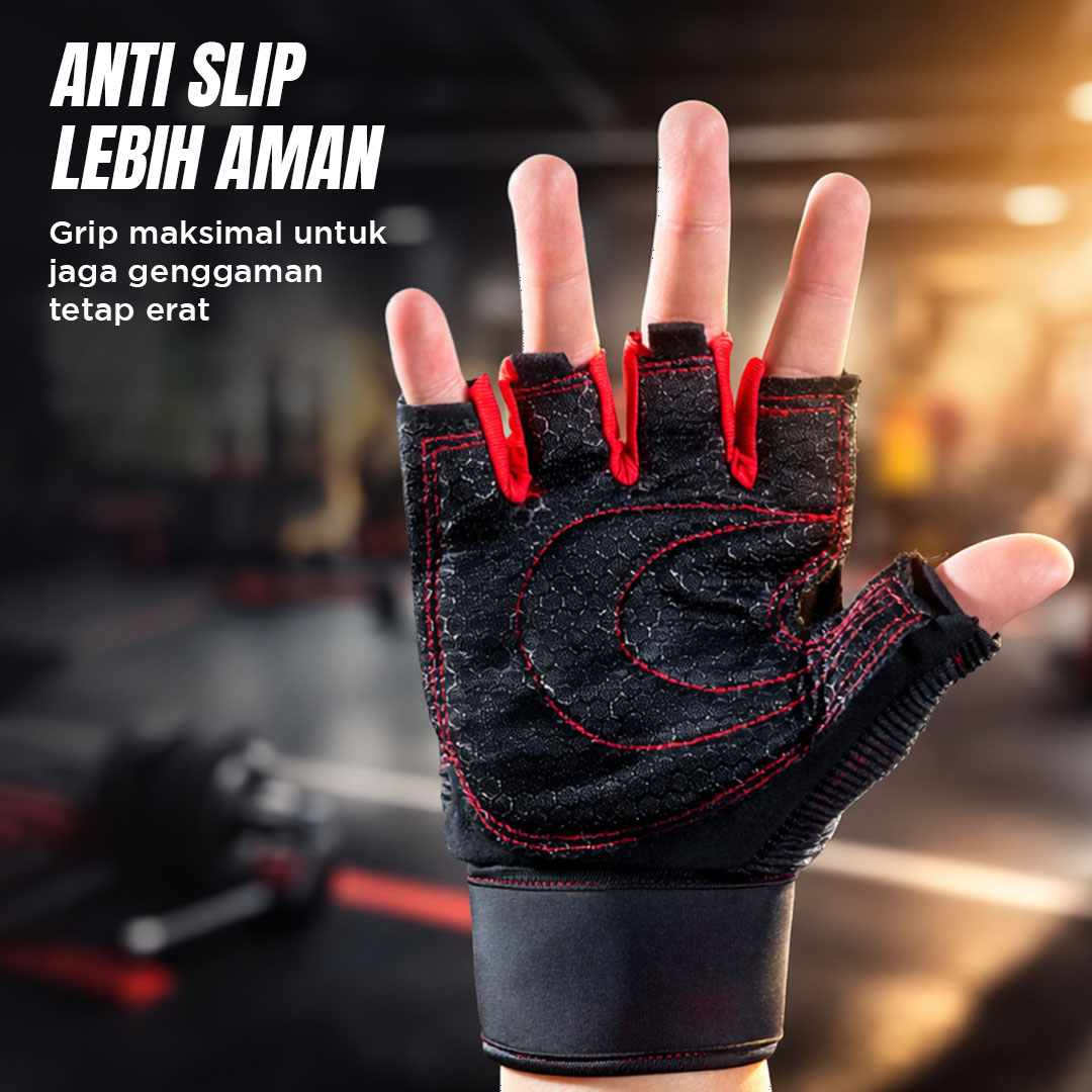 HU WAI YUN DONG Sarung Tangan Motor Olahraga Half-Finger Gloves - HWYD
