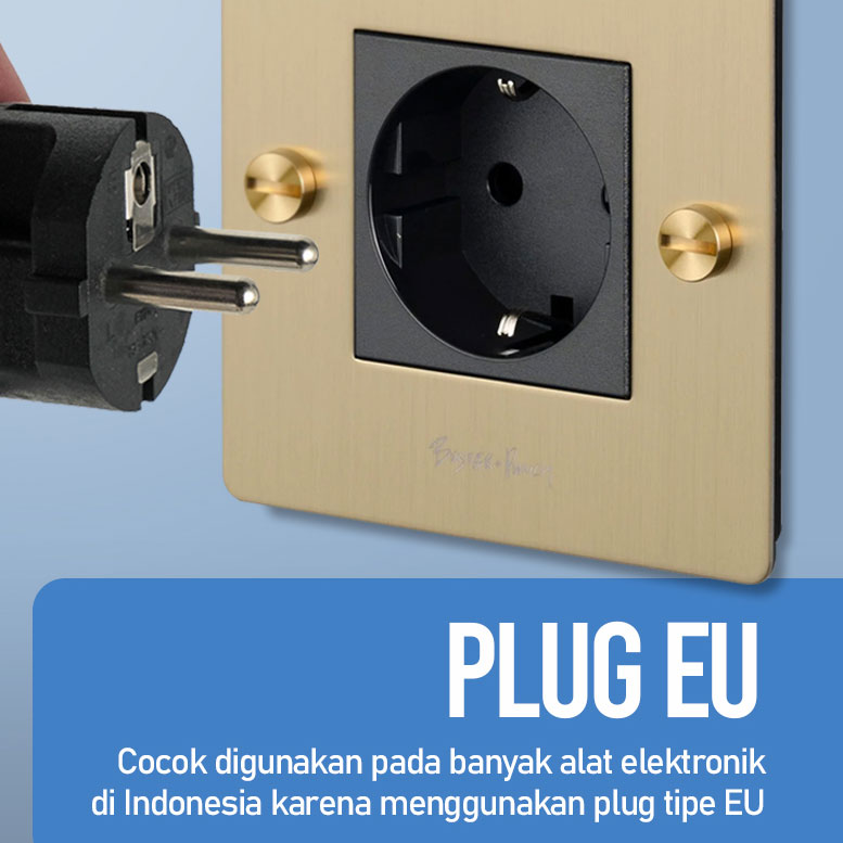 QISHI Kabel Power 3 Pin 16A 250V EU Plug 1.5M - 168B11
