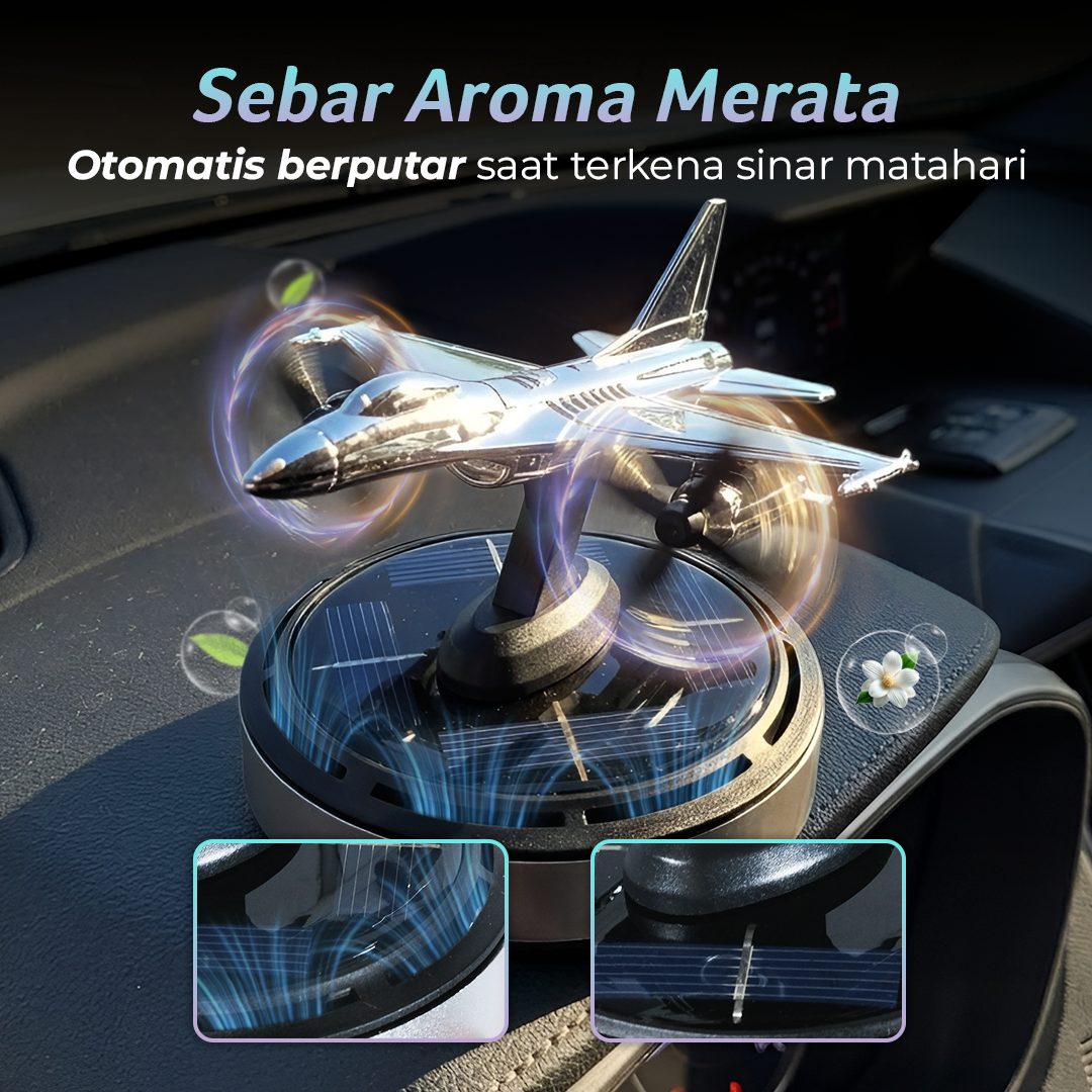 Tefanball Parfum Mobil Dashboard Pesawat Tenaga Surya Car Freshener - F16