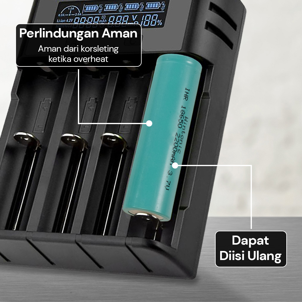 WINTONIC Baterai Rechargeable 18650 INR 3.7V 1 PCS