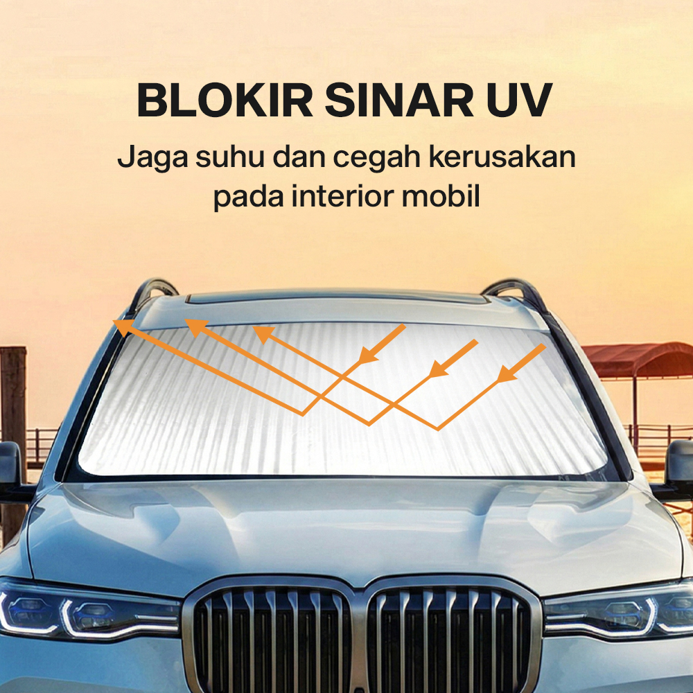 YZH Penutup Kaca Depan Mobil Automatic Retractable Sun Visor Sunscreen - YHZ-73