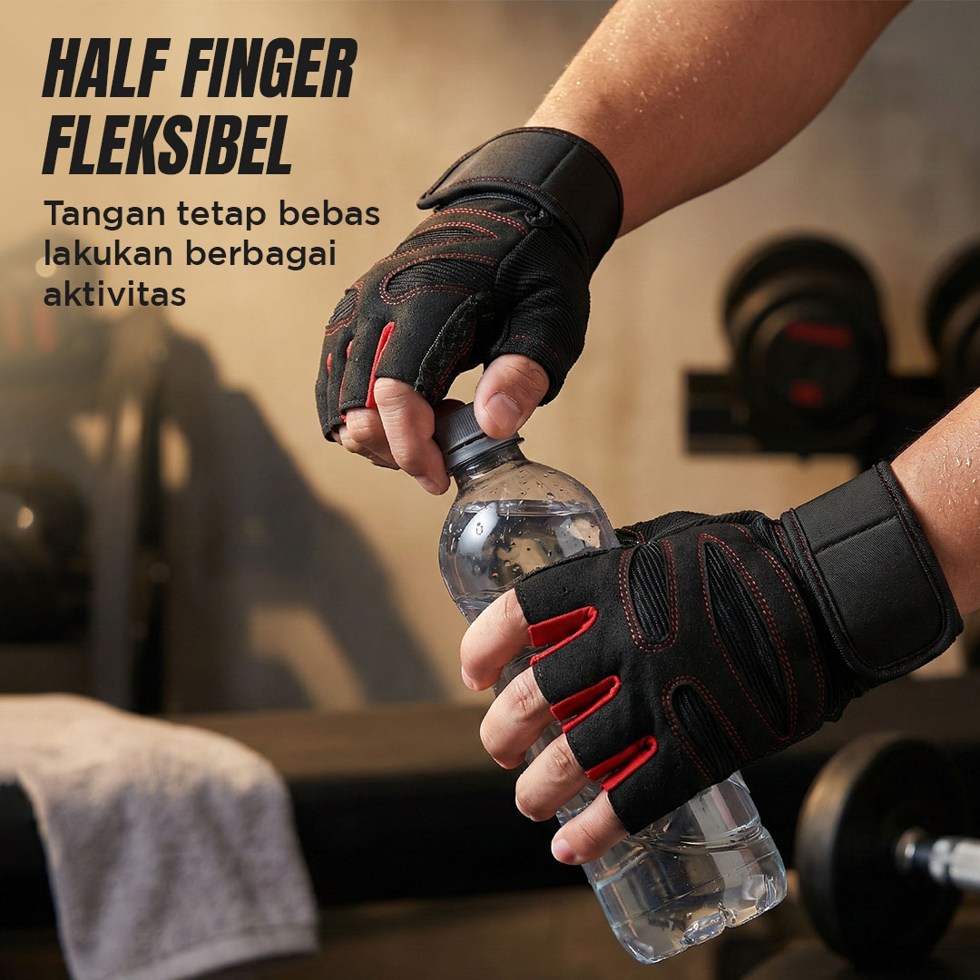 HU WAI YUN DONG Sarung Tangan Motor Olahraga Half-Finger Gloves - HWYD