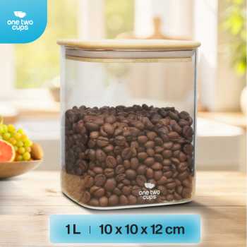 One Two Cups Toples Kaca Penyimpanan Makanan Kedap Udara Storage Jar - HC1019