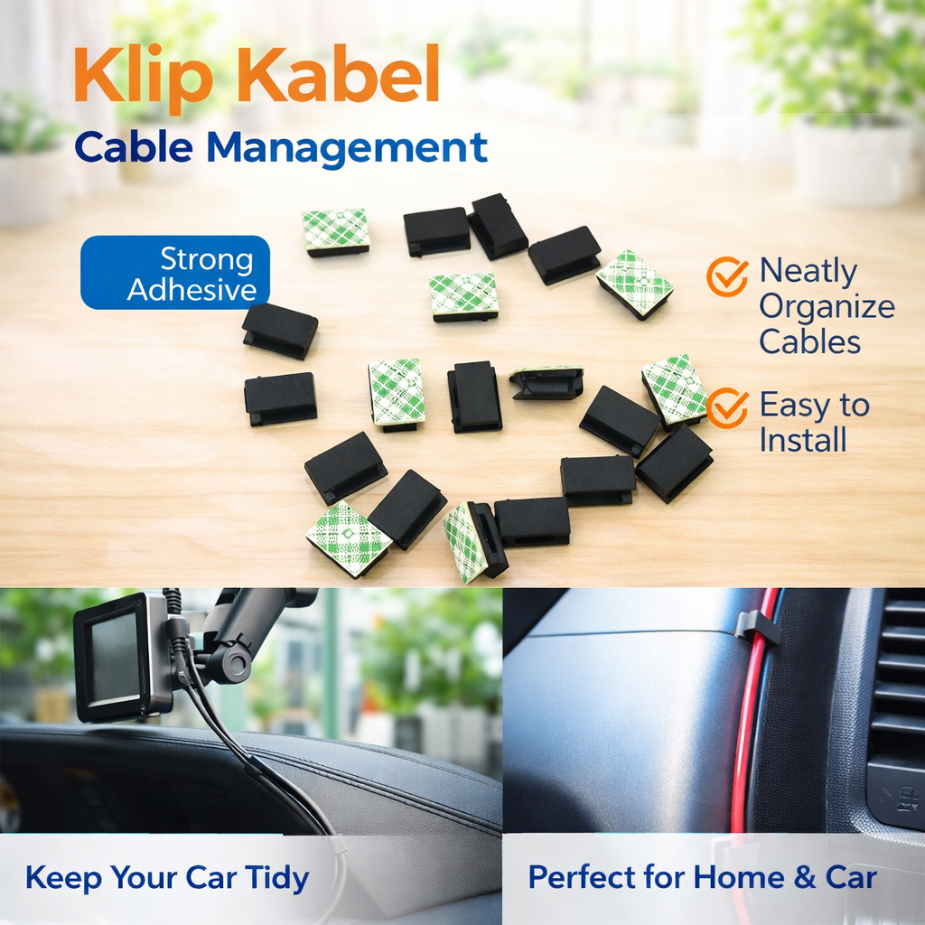 Klip Kabel Tempel Cable Clip Management Adhesive Wire Organizer 30 PCS - LP124