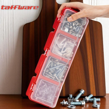 Taffware Kotak Penyimpanan Baut Organizer Box Sekrup Tool Box 4 Slot - INU115