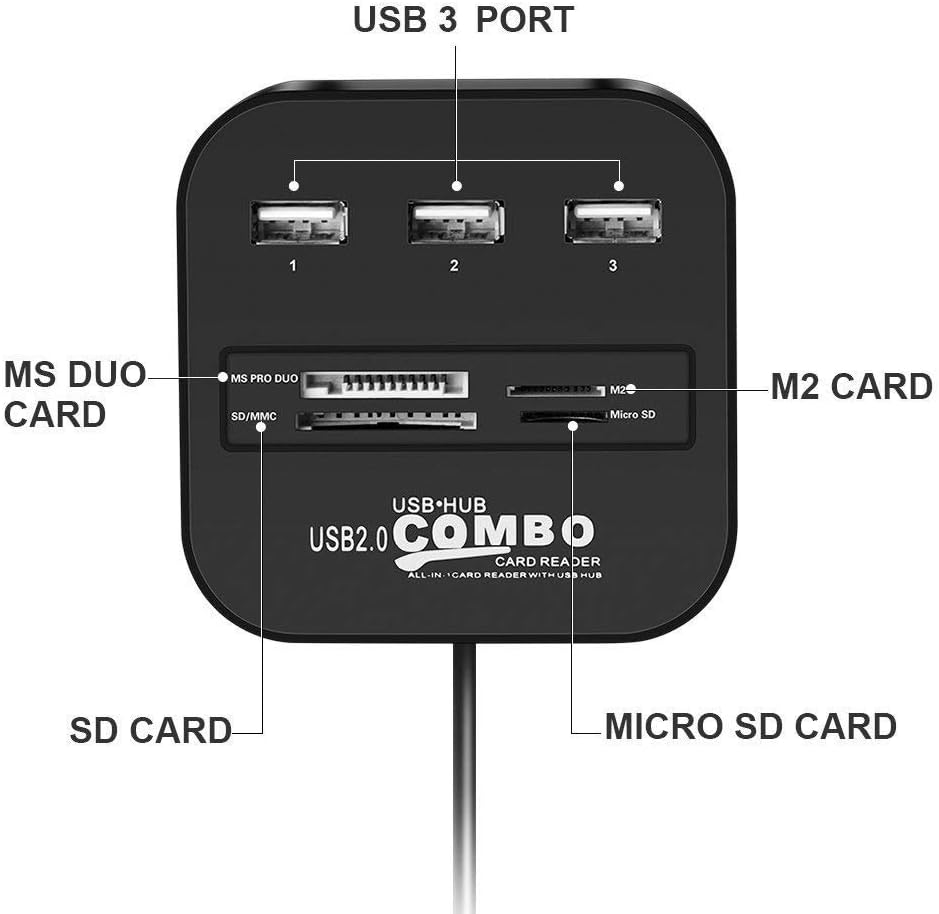 USB Hub 2.0 Adapter 7in1 USB SD MMC Micro SD MS M2 - CK07