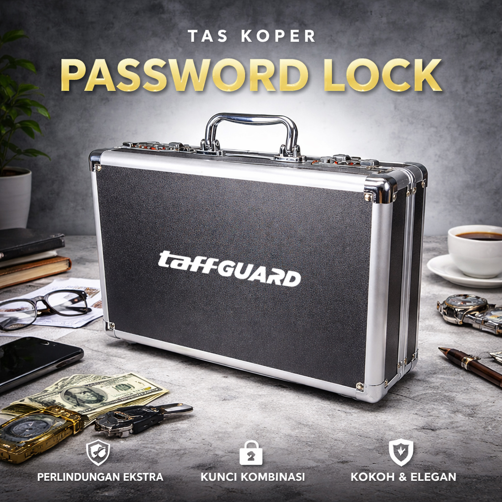 TaffGUARD Tas Koper Penyimpanan Hard Case Password Lock 36x24x10cm - LE15
