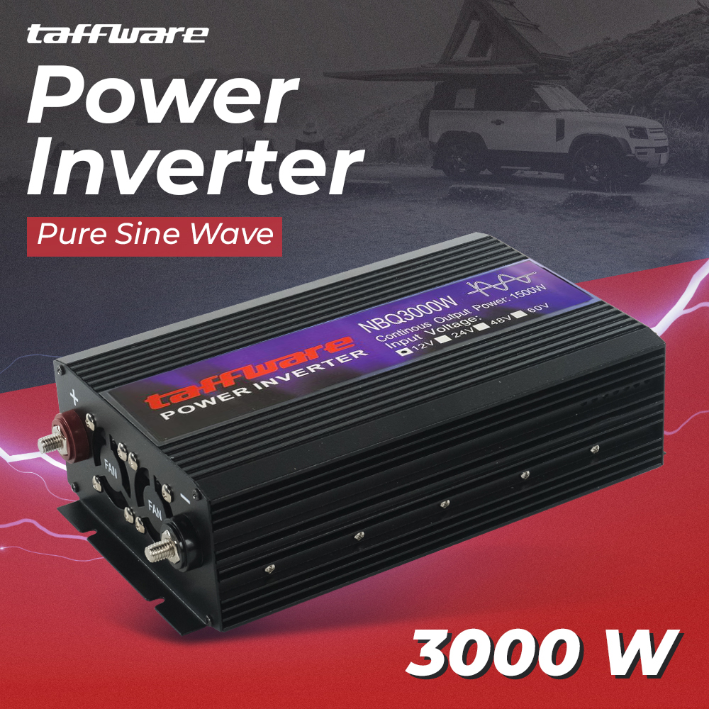 Taffware Power Inverter Mobil Pure Sine Wave DC 12V to AC 220V 3000W - NBQ3000W